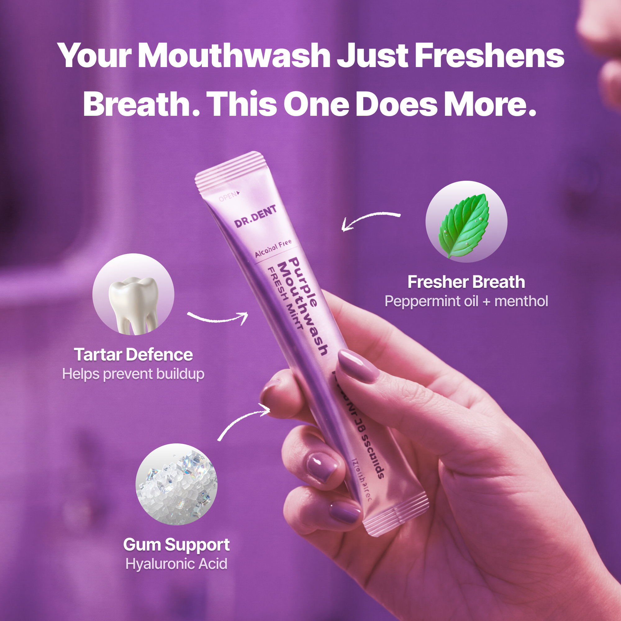 DR.DENT Purple Mouthwash‑Fresh Mint