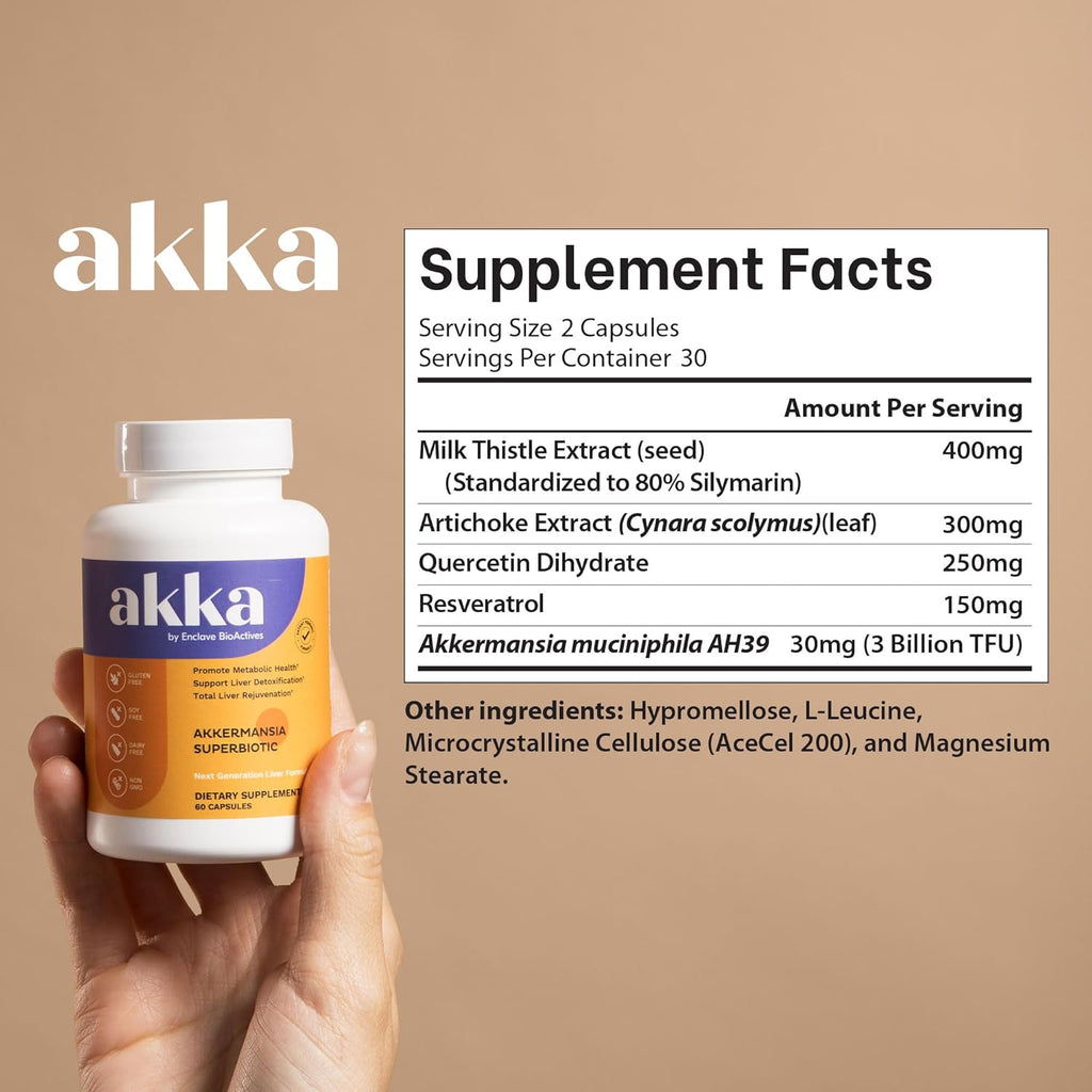 akka by Enclave BioActives| Akkermansia + Botanical Ingredients| Dietary Supplement · 60 Capsules
